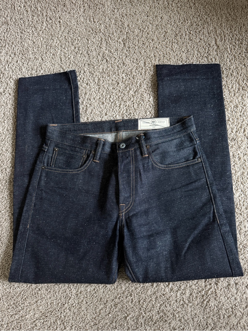 Rgt Rogue Territory Speckled Relaxed Taper Signature Six Pocket Denim Jeans
